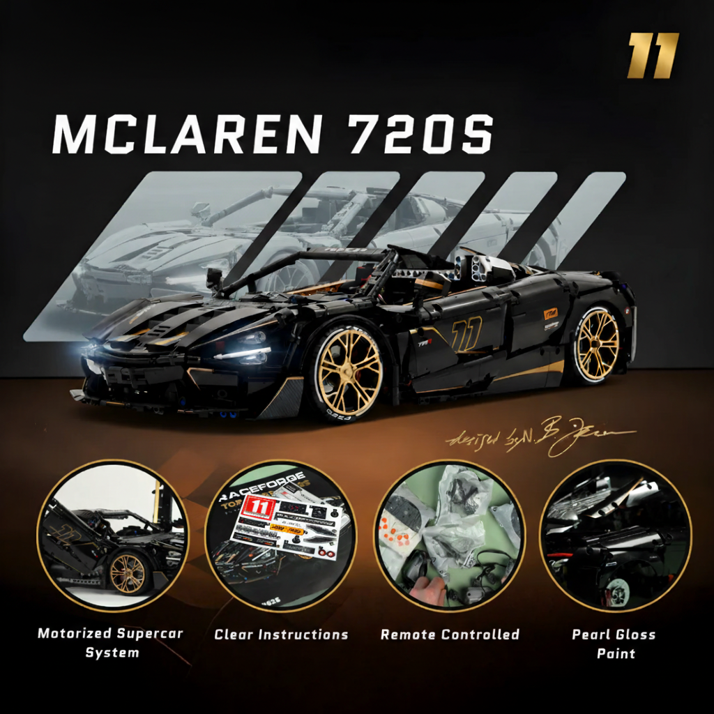 Remote-Controlled McLaren 720S Model (3,658 Pieces)
